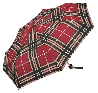 Produktbild von Happy Rain Selection Alu light Regenschirm Manuell Taschenschirm checks red