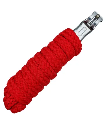 Produktbild von Führstrick mit Panikhaken Anbindeseil Strick (rot)