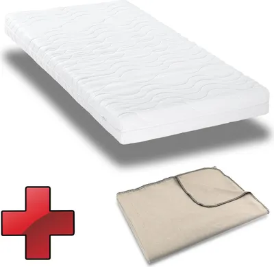 Produktbild von Premium 7-Zonen Matratze 160x200 cm CloudComfort, Höhe 15 cm, Härtegrad H2/H3 + Sleezzz® Smart Kuscheldecke 150 x 200 cm