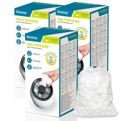 Obrázek produktu pro Filtrační kuličky Bestway Polysphere 1500 g pro pískové filtrační systémy – filtrační kuličky do bazénů