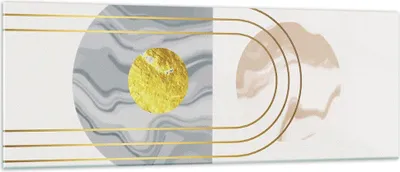 Produktbild von Bilder auf glas - Einteilig - Modern Gold abstrakt - 140x50cm - Glasbilder - Wandbilder - Bilder - zum Aufhängen bereit - Wanddekoration aus Glas - Glas Bilder - Wandbild auf Glas - GAB140x50-4574