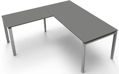 Immagine prodotto di Scrivania Form 4, regolabile manualmente in altezza, grafite, dimensioni del piano: 200 x 100 cm