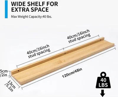 Produktbild von Famanu Wandregal Set aus massivem Holz - 30,5 cm, natur