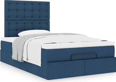 Produktbild von Hochwertig Ottoman-Bett mit Matratze Blau 120x190 cm Stoff 3313312