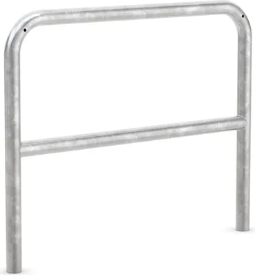 Produktbild von Anlehnparker aus verzinktem Stahlrohr 48 mm, mit zus. Knierohr, LxH 1000x800 mm, zum Einbetonieren