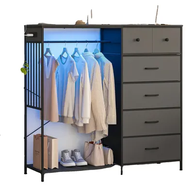 Produktbild von Kommode, 4 Stoffschubladen, Wendbares Design, schwarz