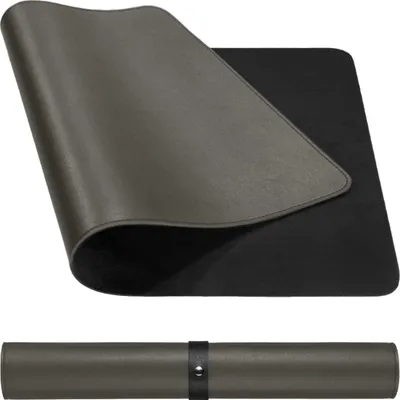 Produktbild von QUVIO Schreibtischunterlage - Büro-Organizer - Schreibtischzubehör - Kunstleder - 90 x 40 cm (LxB) - Grau