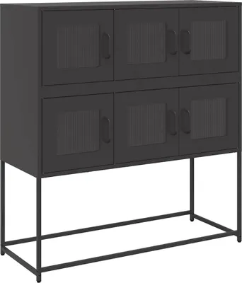 Zdjęcie produktu dla Szafka, czarna, 100,5x39x107 cm, stal walcowana na zimno