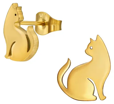 Produktbild von Ohrstecker Katze Edelstahl