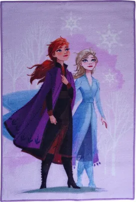 Produktbild von Disney Home Kinderteppich - Kinderspielteppich für Kinderzimmer, Spielzimmer - Rutschfeste Disney Frozen & Anna Teppich 80 x 120 cm