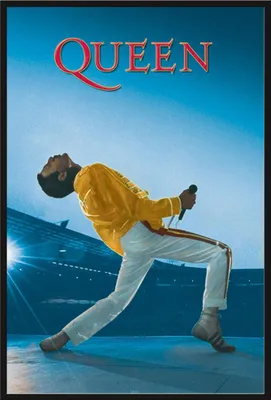 Produktbild von Queen - Poster - Live at Wembley + Wechselrahmen, Shinsuke® Maxi Kunststoff schwarz, Acryl-Scheibe