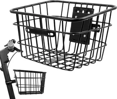 Image de Panier de rangement pour trottinette - 23 x 275 x 18 cm - Noir - Panier de courses pour tous les jours - Modèle ouvert