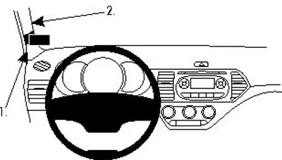 Produktbild von Brodit ProClip Fahrzeughalter 804692 - Linksbefestigung - Kia Picanto 111/2-17