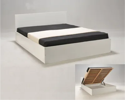 Produktbild von Bettkasten MADRID mit Lattenrost / Bett 160x200 - Weiß