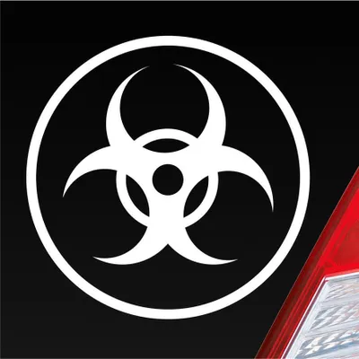 Produktbild von Auto Aufkleber  Hazard Virus Gefahr Corona Krank Infiziert Viren 10x5 cm Weiss Glanz Sticker Heckscheibenaufkleber