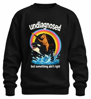 Productafbeelding van "Niet gediagnosticeerd, maar er klopt iets niet" - Sarcasme sweatshirt, pullover, zwart, maat L