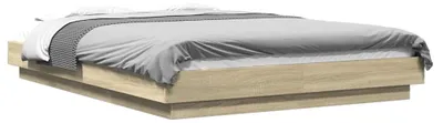 Zdjęcie produktu dla vidaXL Rama łóżka z LED dąb sonoma 140x200 cm materiał drewnopochodny