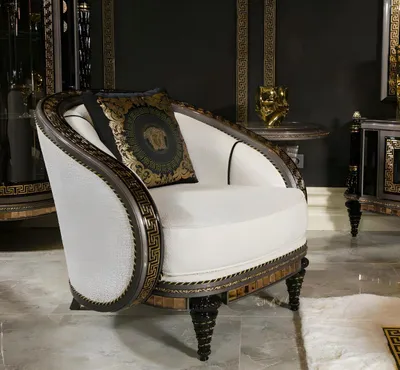 Immagine prodotto di Poltrona moderna in tessuto bianco dal design elegante