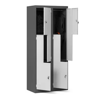 Image de Vestiaire type L 800 x 1850 x 450 mm, blanc anthracite