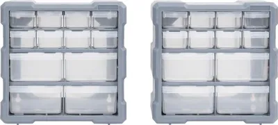 Obrázok produktu pre vidaXL Organizér s viacerými zásuvkami 2 ks 12 zásuviek 26,5x16x26 cm