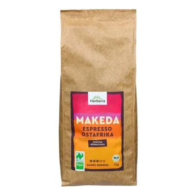 Produktbild von Herbaria Espresso MAKEDA ganze Bohne * -Naturland Fair  1kg