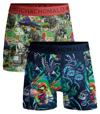 Produktbild von Muchachomalo Herren Boxershorts – 2er Pack – Baumwolle Stretch – Bequeme Unterwäsche – Größe L - NEWSCHOOL1010-04