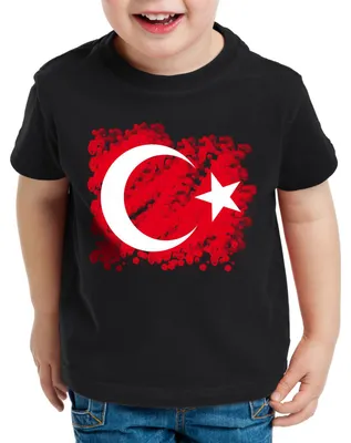 Produktbild von BaumwolleCloud Türkei Kinder T-Shirt Turkey Türkiye Flagge Mondstern
