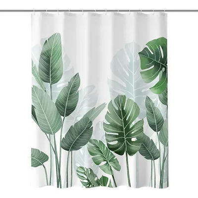 Produktbild von Duschvorhang-Set aus wasserdichtem Stoff, waschbar, für die Badewanne, Hotel-Stil, 180 x 198 cm