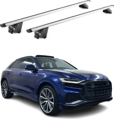 Produktbild von Dachträger Grundtäger für Audi Q8 2018-2025 100kg Aluminium Silber 2tlg ABE