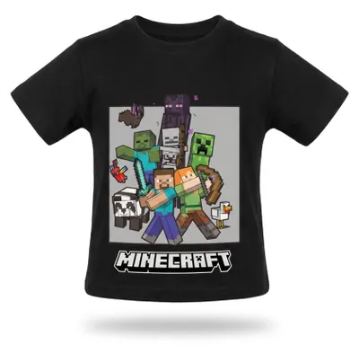 Produktbild von Minecraft Gamer Creeper Kinder T-Shirt Kurzarm Shirt Baumwolle - 146, Schwarz