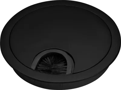 Produktbild von Kabeldurchführung schwarz matt Bohrmaß Ø 80 mm Außenmaß Ø 90 mm Kabeldurchlass aus Metall Schreibtischdurchführung mit Bürstendichtung von SOTECH