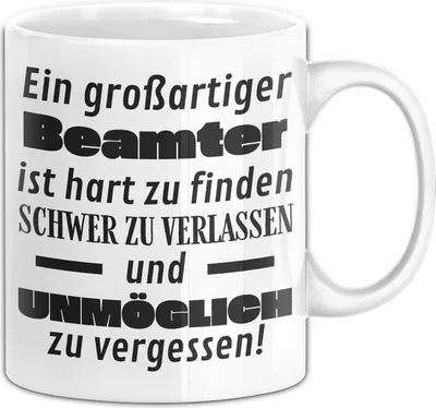 Produktbild von Beamter Abschied Geschenk Tasse Abschiedsgeschenk für Beamter Hart Zu Finden Schwer Zu Verlassen (Weiß)