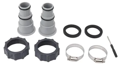 Immagine prodotto di 2 adattatori per tubo da piscina con collare e raccordo filettato di ricambio per pompa Intex Fit ARU