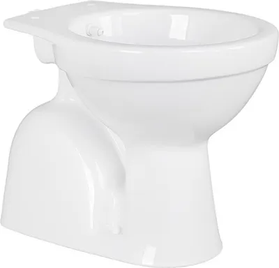 A white ceramic toilet bowl shown from a side angle against a white background.