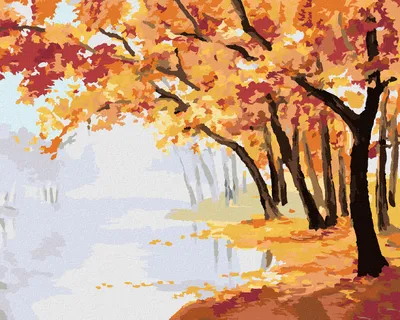 Produktbild von Zuty - Malen nach Zahlen - HERBSTROTER WALD, 40x50 cm, mit Keilrahmen (bereits gespannt)