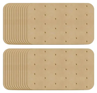 Produktbild von 100 Stück perforiertes Backpapier für die Heißluftfritteuse, 20,5 x 14 cm, antihaftbeschichtetes Backpapier für die Heißluftfritteuse, Backpapier für gleichmäßiges Backen und einfache Reinigung.