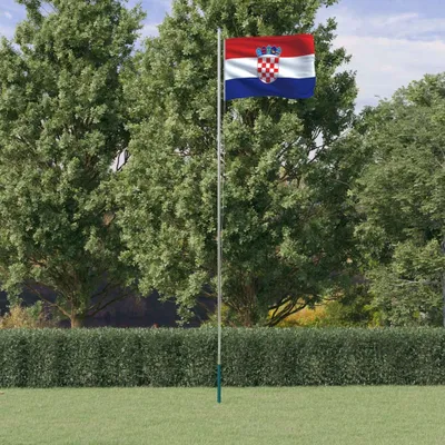 Produktbild von "im Angebot" Flagge Kroatiens mit Mast 6,08 m Aluminium - Flaggen CC7450