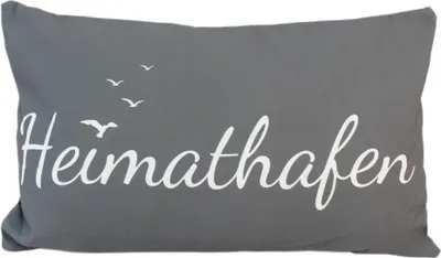 Produktbild von Kissen mit Spruch Deko "Heimathafen" - ca. 53 x 31 cm