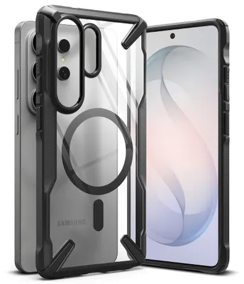 Image de Coque pour Galaxy S26 Ultra, Ringke Fusion X Magnetic avec MagSafe, transparente avec bordure noire