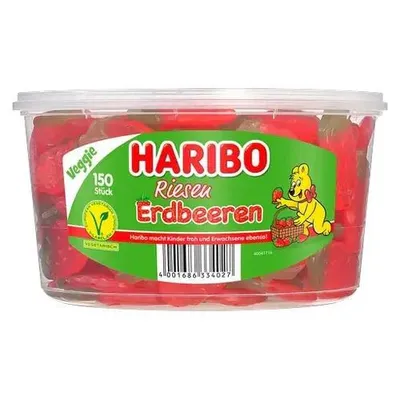 Produktbild von Haribo Riesenerdbeeren 150 Stück in der Dose