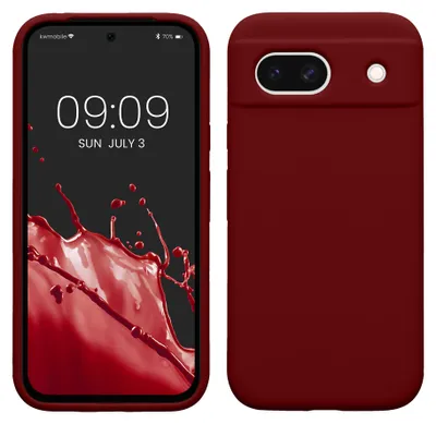 Produktbild von kwmobile Handyhülle für Google Pixel 8a Hülle, für Pixel 8a Case - Hülle Silikon - kabelloses Laden - Rhabarber Rot