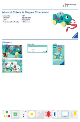 Image de Ravensburger 4875 Play+ Caméléon musical de formes et de couleurs, trieur de couleurs et de formes, avec son et lumière 4875
