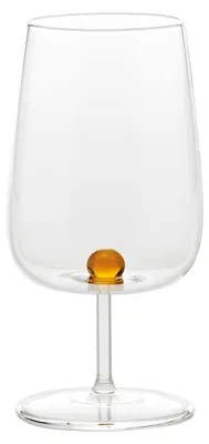 Immagine prodotto di Bilia Calice da Vino in Vetro Borosilicato Lavorato a Mano con Sfera Decorativa Interna, Set da 6 Pezzi Colore Giallo Oro, Design Elegante e Moderno