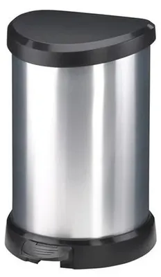 Odpadkový kôš, s pedálom, kovový efekt, 15 l, CURVER