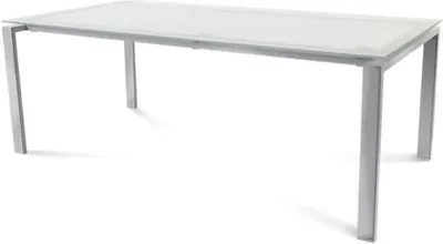 Produktbild von Schreibtisch Total BxTxH 200x100x73cm Gestell verchromt Platte Glas satiniert.