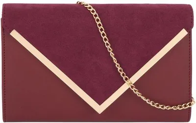 Image de Azomor® : élégante pochette avec chaîne amovible pour les occasions festives – Sac à bandoulière haut de gamme aspect daim