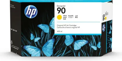 Obrázok produktu pre HP Žltá atramentová kazeta 90 DesignJet, 400 ml, Rad tlačiarní HP DesignJet 4000/4500, Atramentový, Žltá, C5065A, Biznis, Singapúr