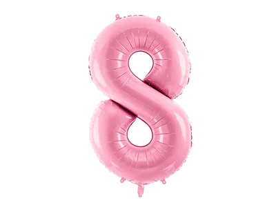 Zdjęcie produktu dla Balon foliowy Cyfra 8, 86cm, różowy
