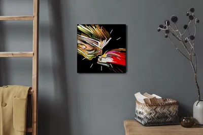 Produktbild von Coloray Hodiny Unikátní 30x30 cm  Tiché hodiny Pro obývací pokoj a kuchyň Nástěnné hodiny Plátno Bílé ručičky hodin - Podepsat expresionismus