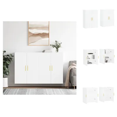 Obrázok produktu pre vidaXL Nástenné skrinky 2 ks. Biele 69,5x34x90 cm - Bočné skrine